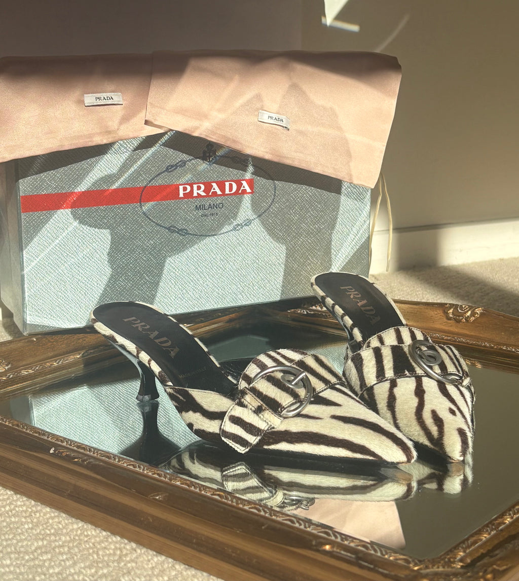 Prada zebra print pony calf mules (36)