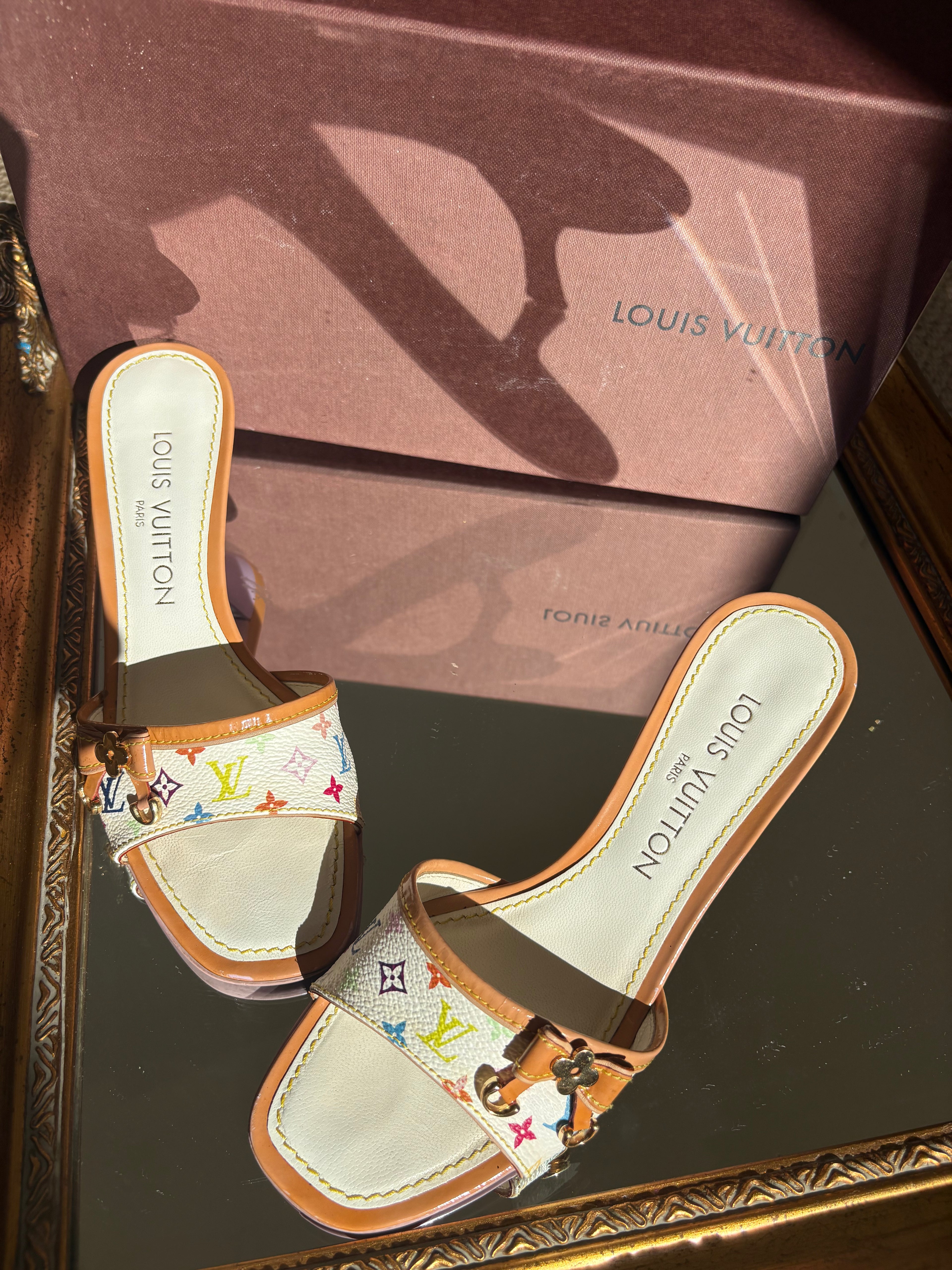 Louis Vuitton x Murakami kitten mules (35.5)