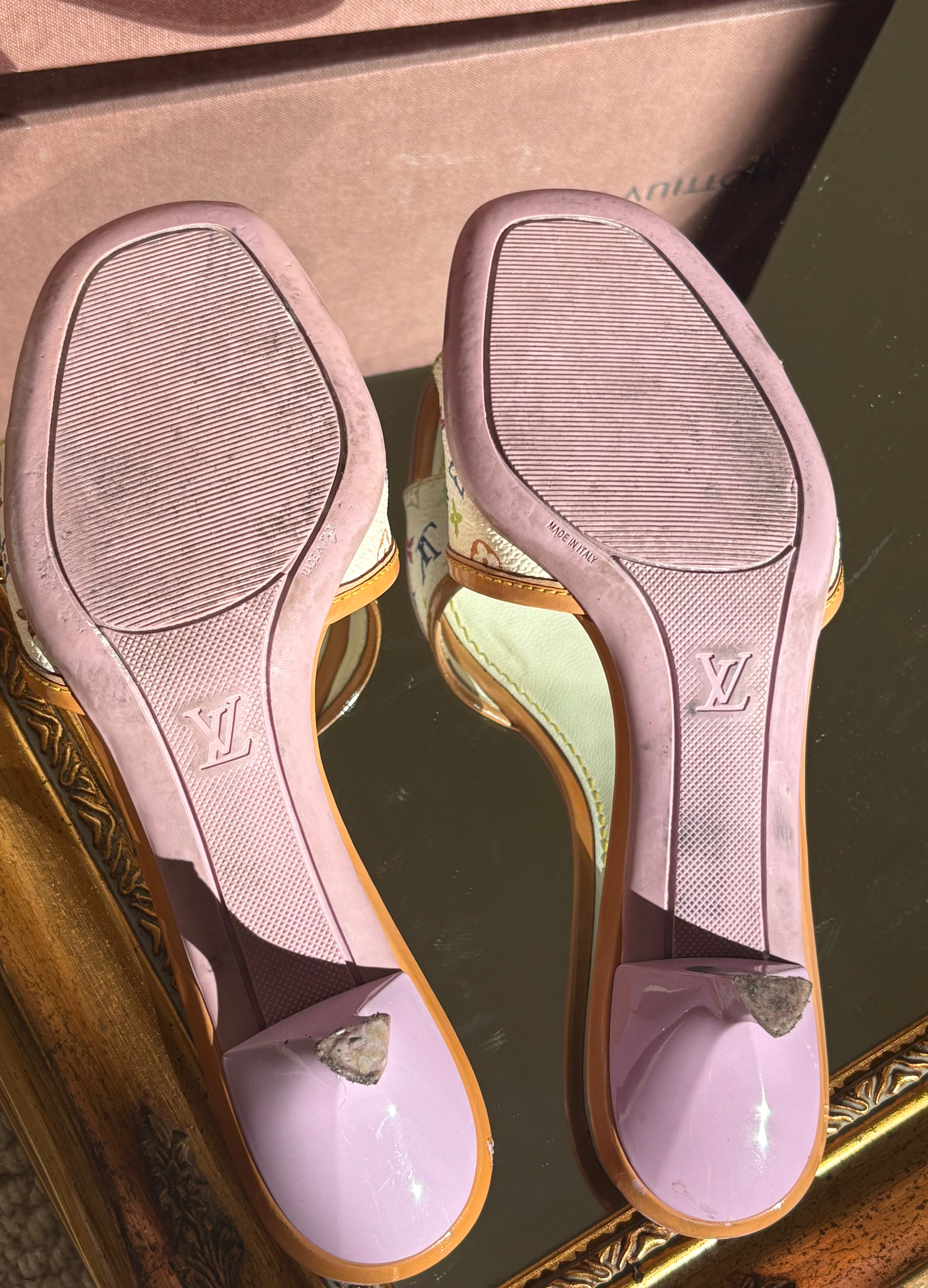 Louis Vuitton x Murakami kitten mules (35.5)