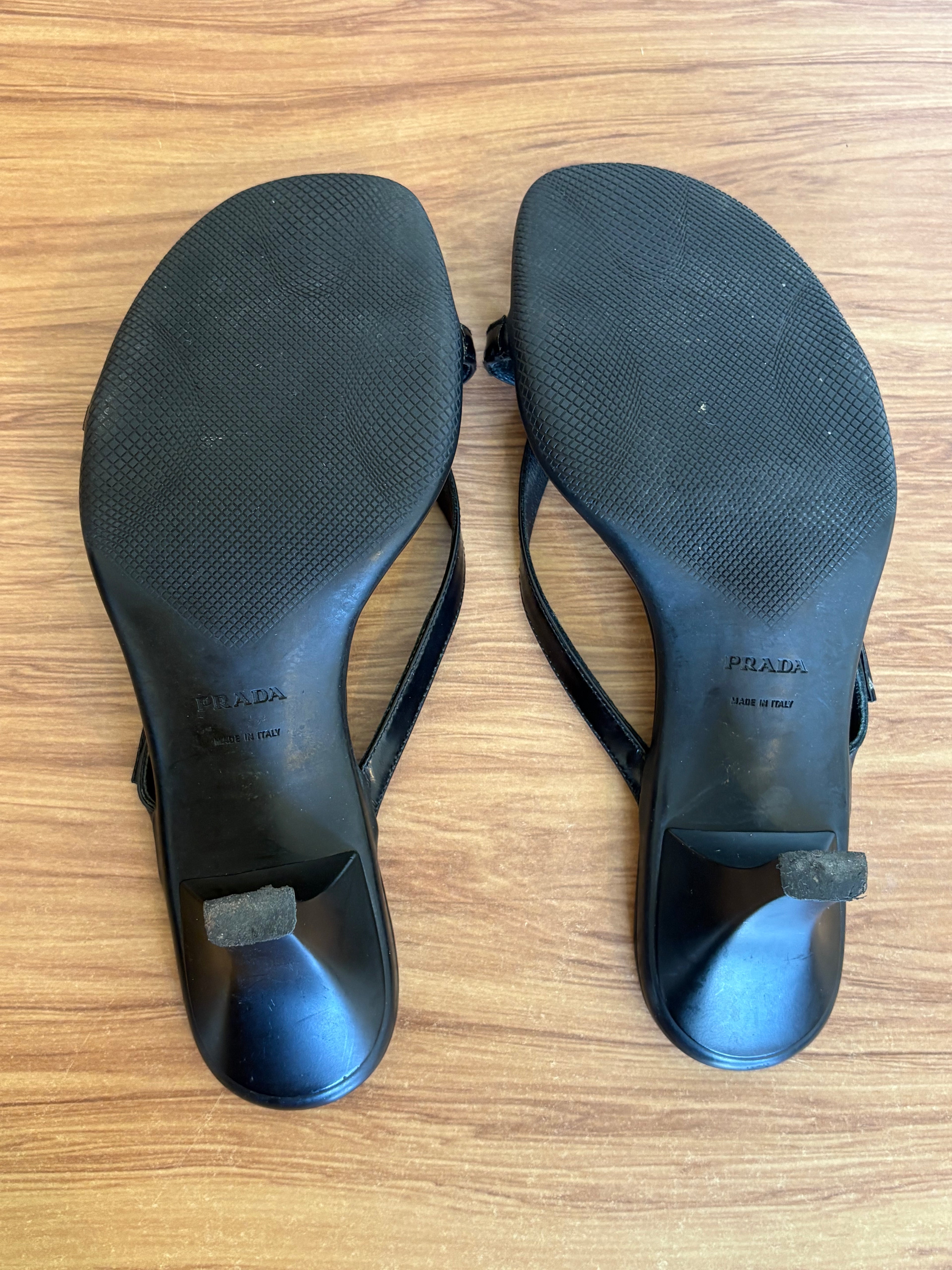 Prada black leather sport kitten heels (37.5)