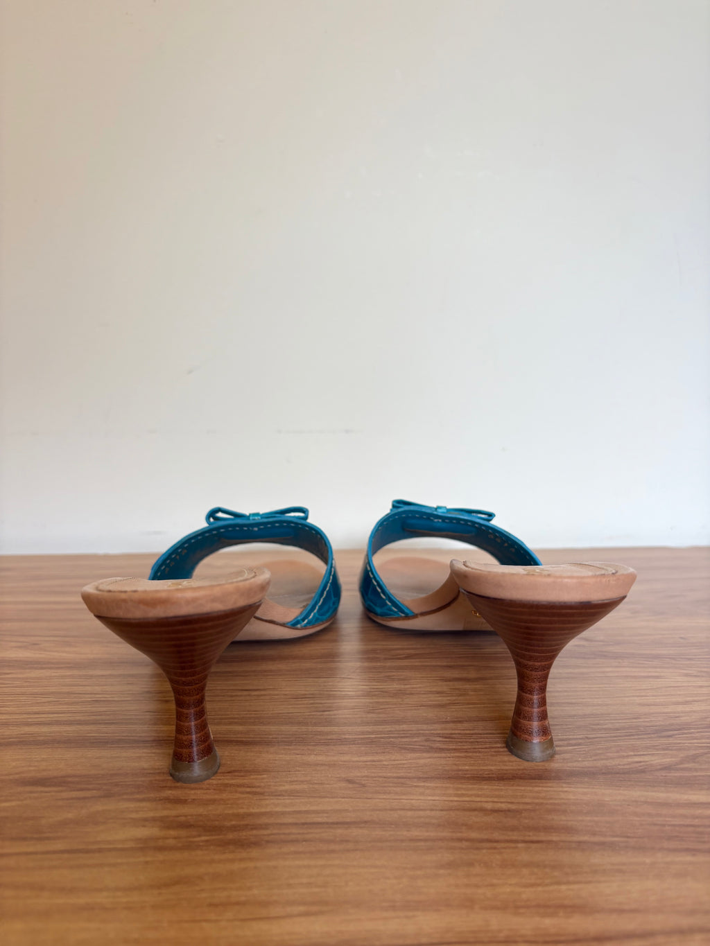 Prada blue croc embossed mules (37)