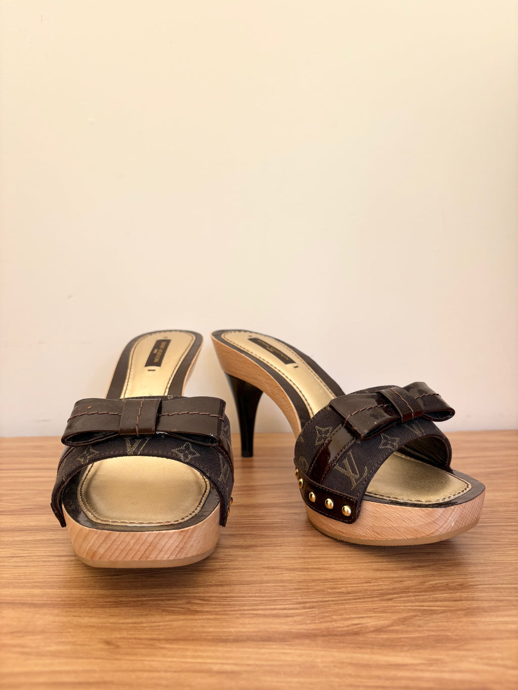 Louis Vuitton x Marc Jacobs era Monogram wood platform mules (36)