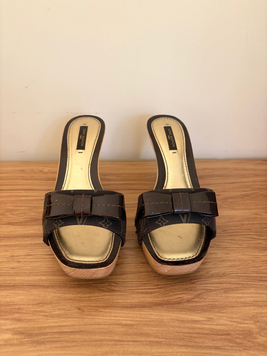 Louis Vuitton x Marc Jacobs era Monogram wood platform mules (36)
