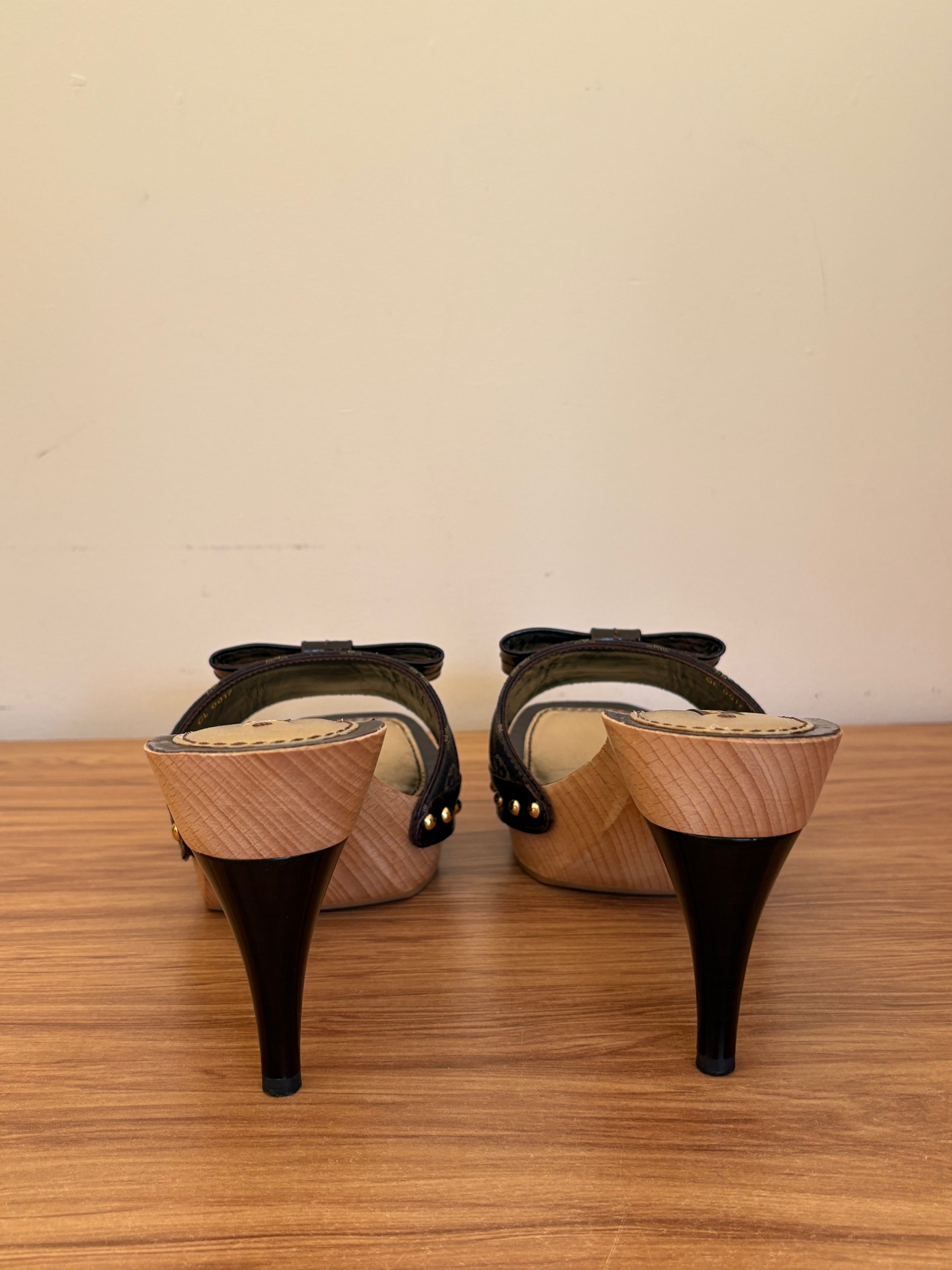 Louis Vuitton x Marc Jacobs era Monogram wood platform mules (36)