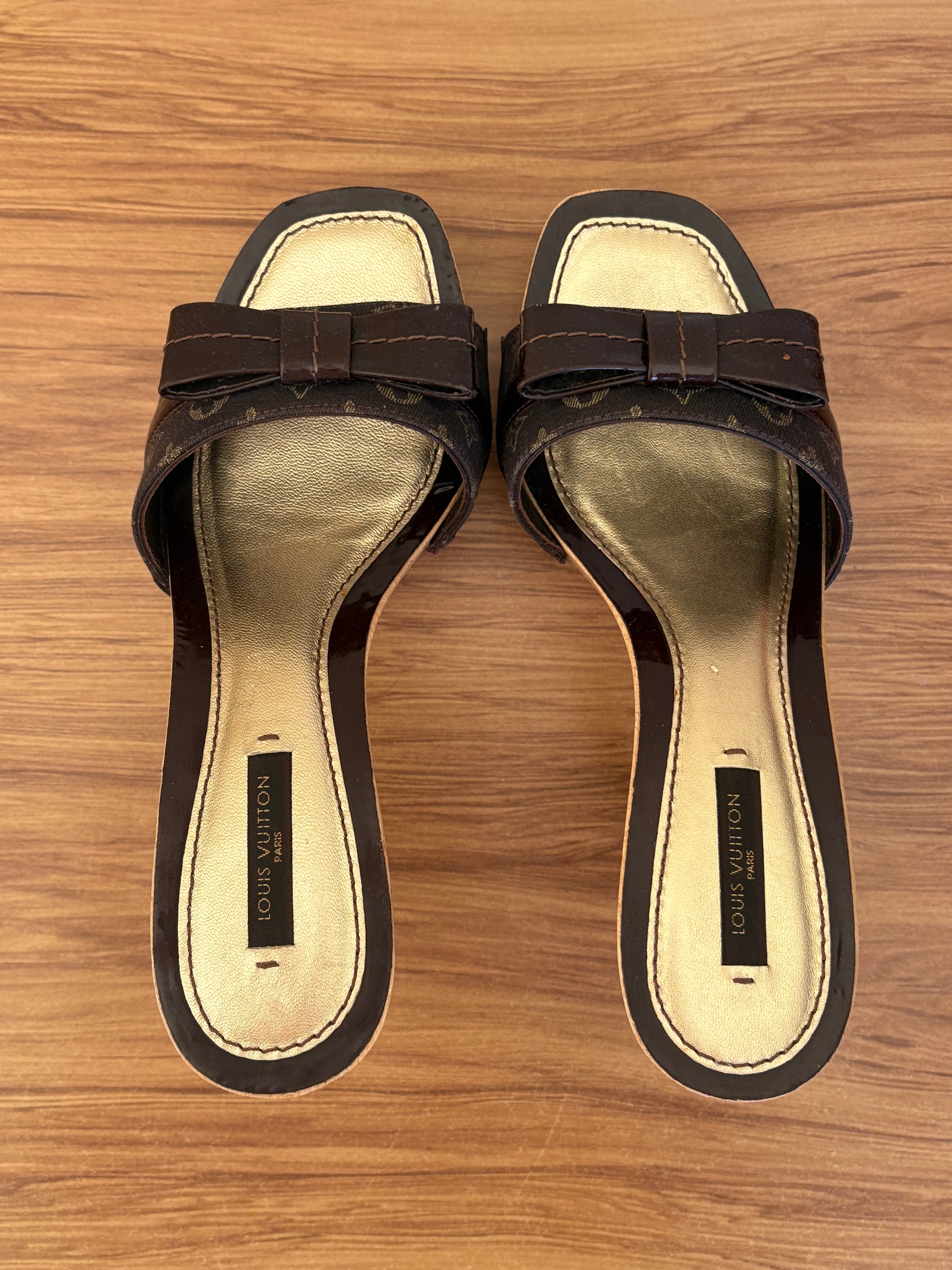 Louis Vuitton x Marc Jacobs era Monogram wood platform mules (36)