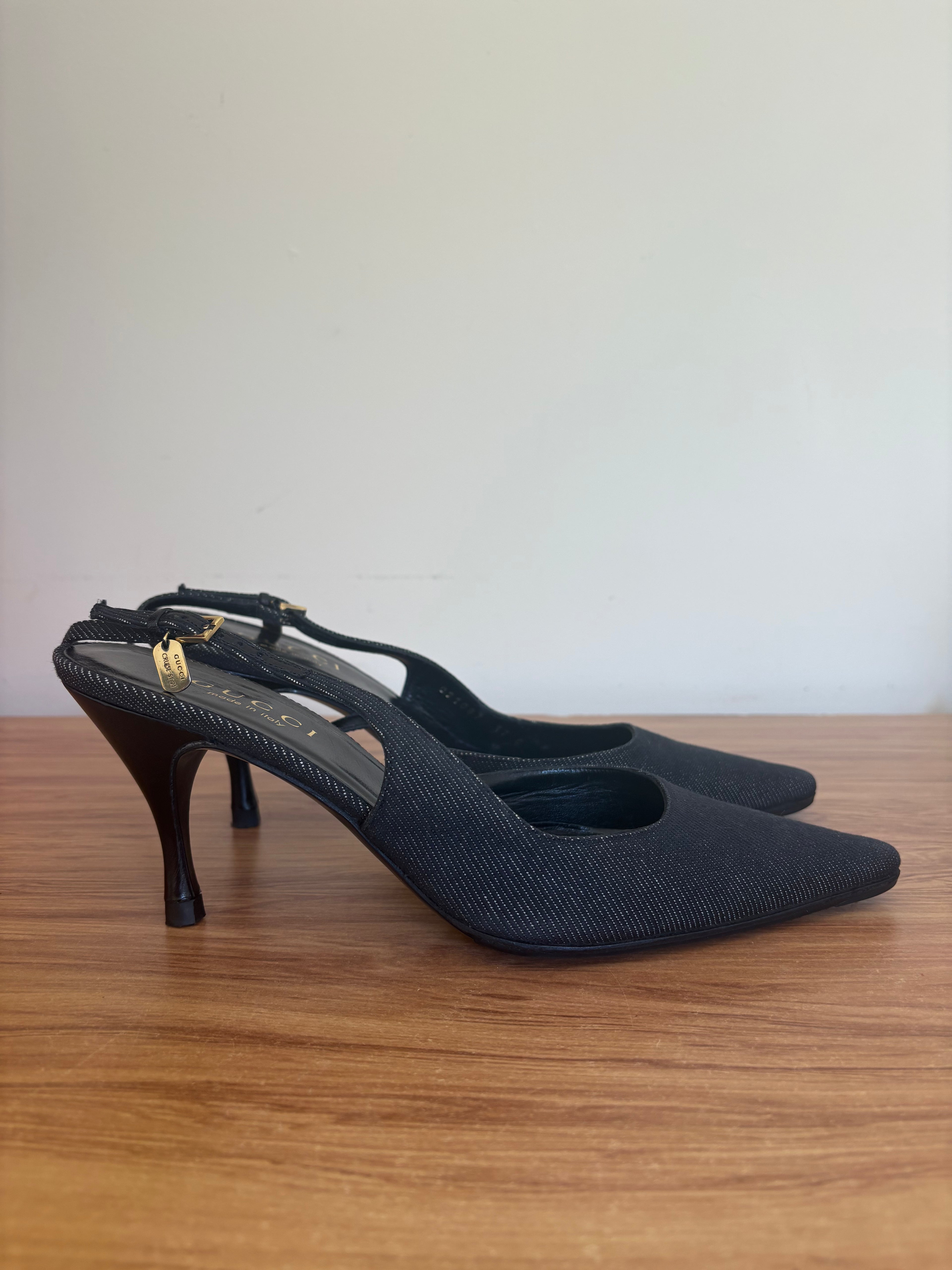 Gucci x Tom Ford 2001  denim slingback pumps (37)