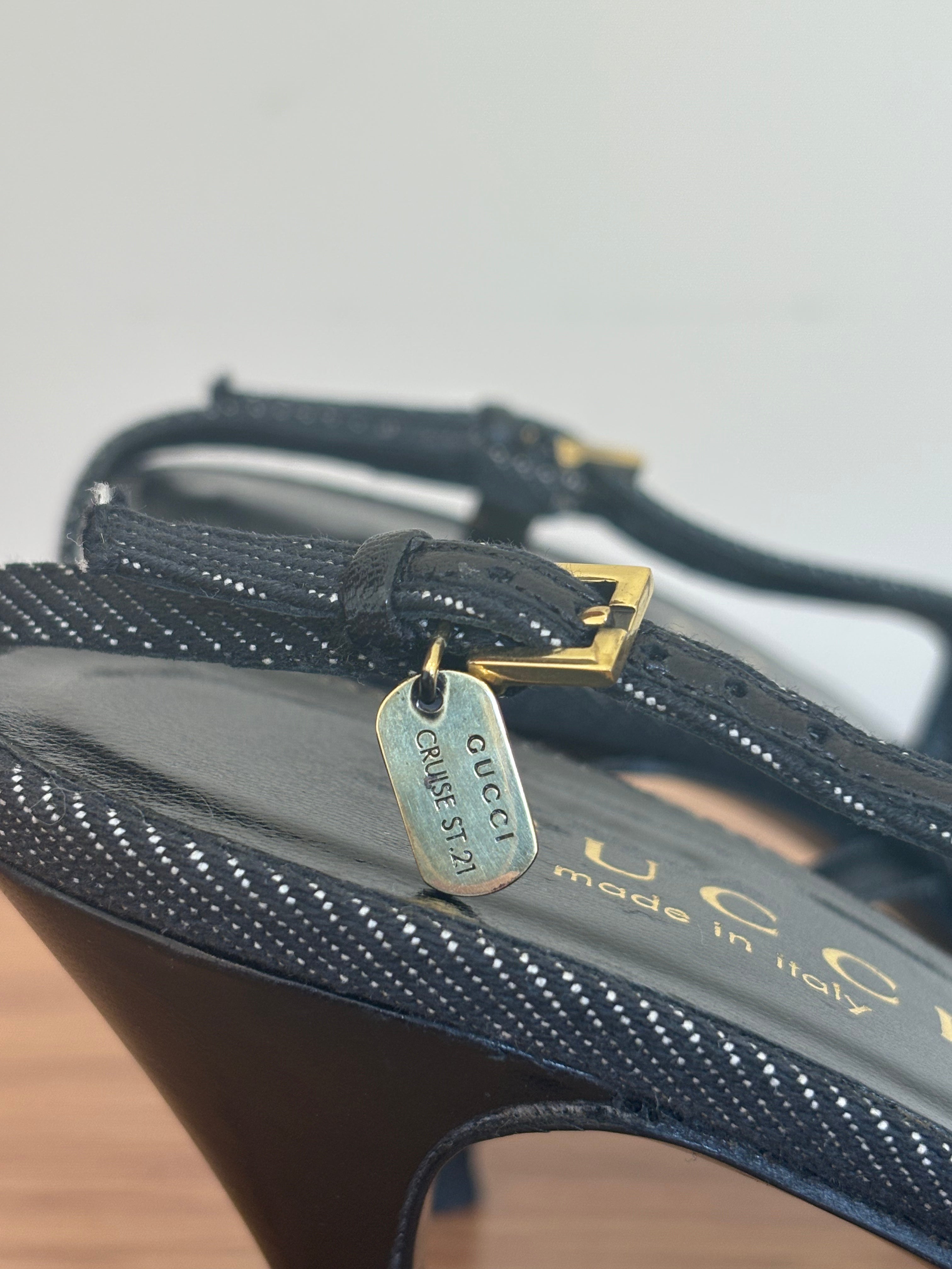 Gucci x Tom Ford 2001  denim slingback pumps (37)