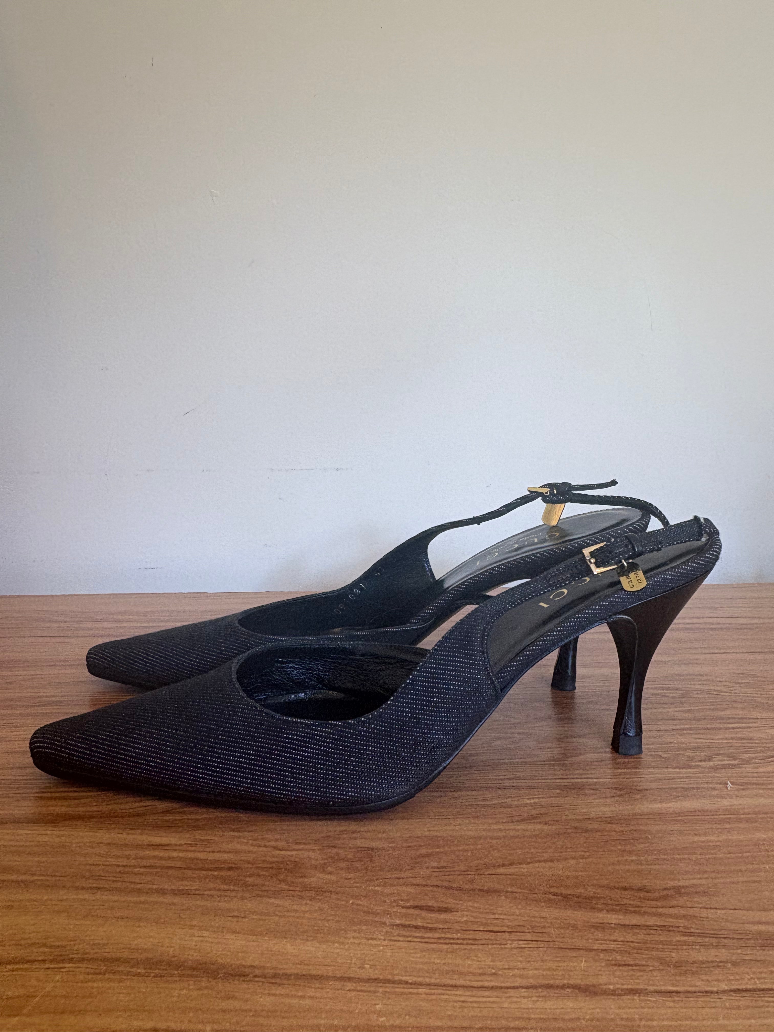 Gucci x Tom Ford 2001  denim slingback pumps (37)