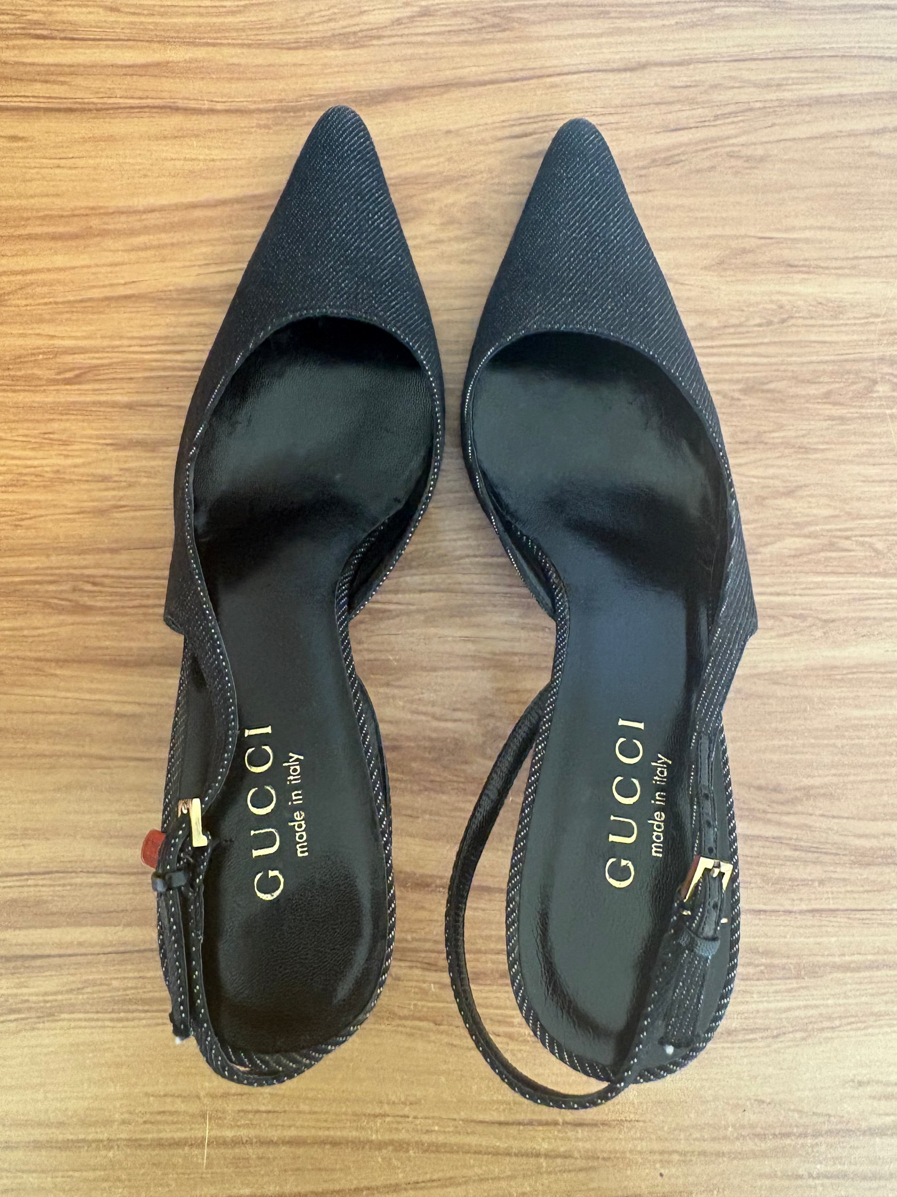 Gucci x Tom Ford 2001  denim slingback pumps (37)