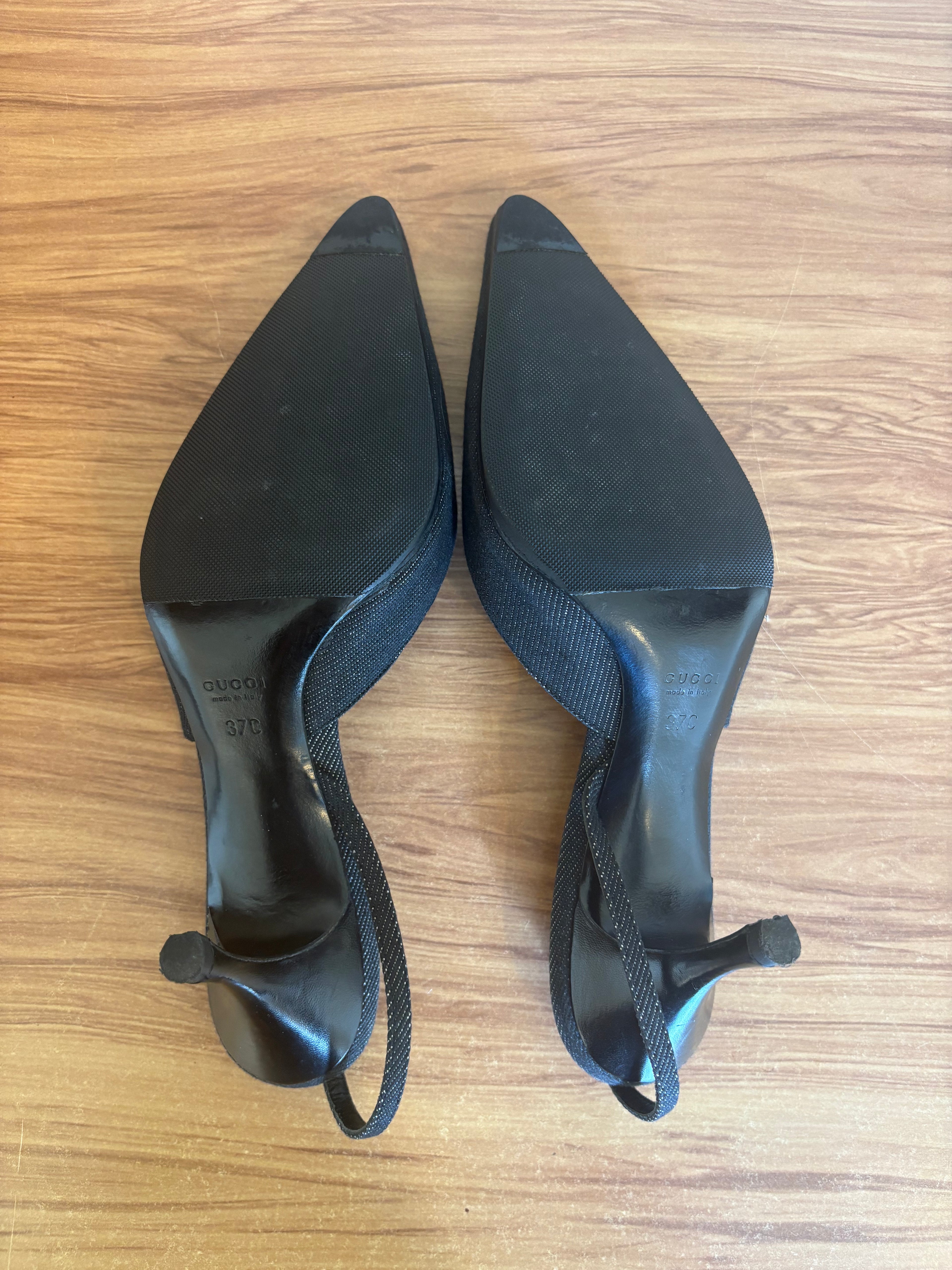 Gucci x Tom Ford 2001  denim slingback pumps (37)