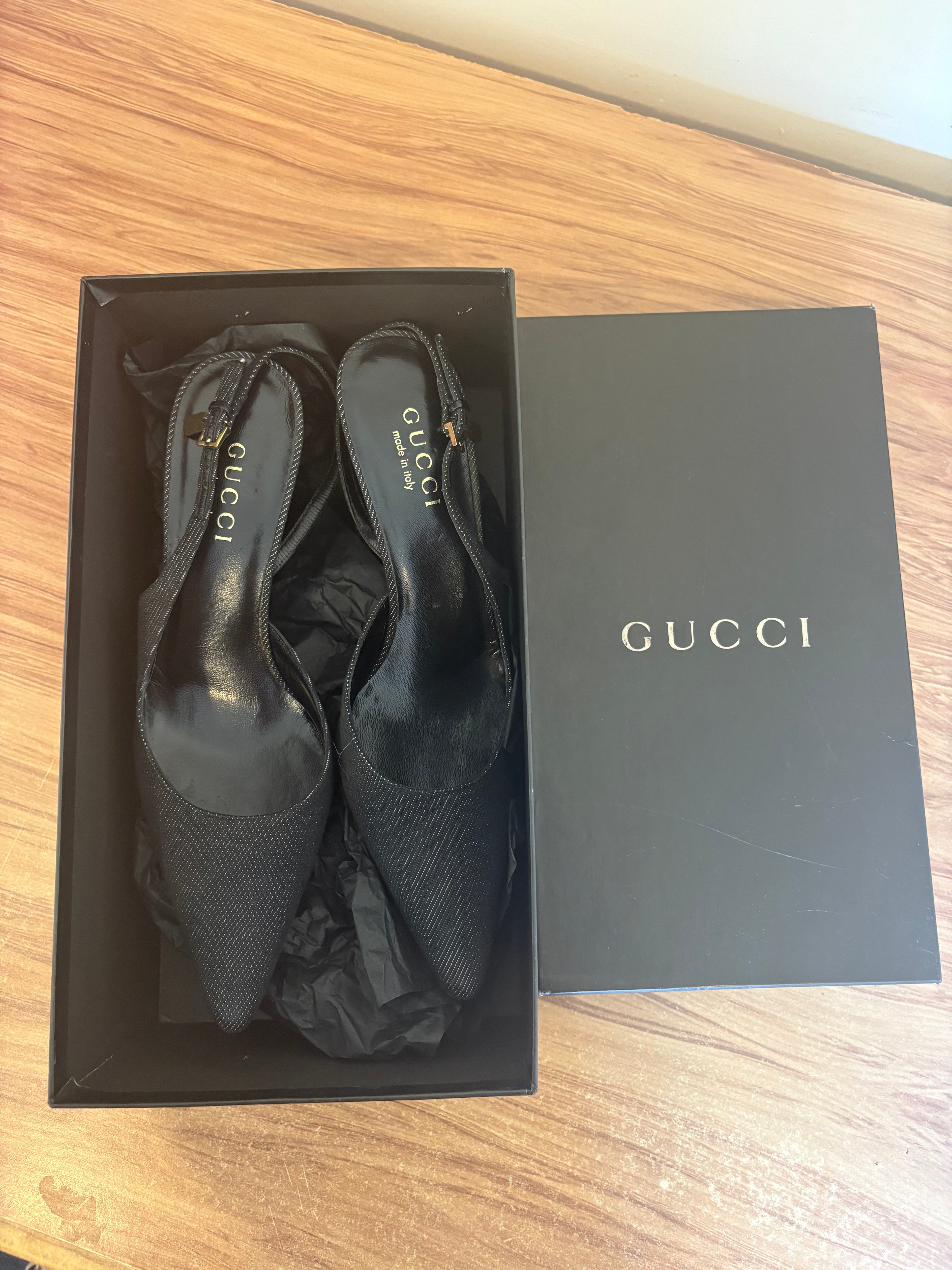 Gucci x Tom Ford 2001  denim slingback pumps (37)