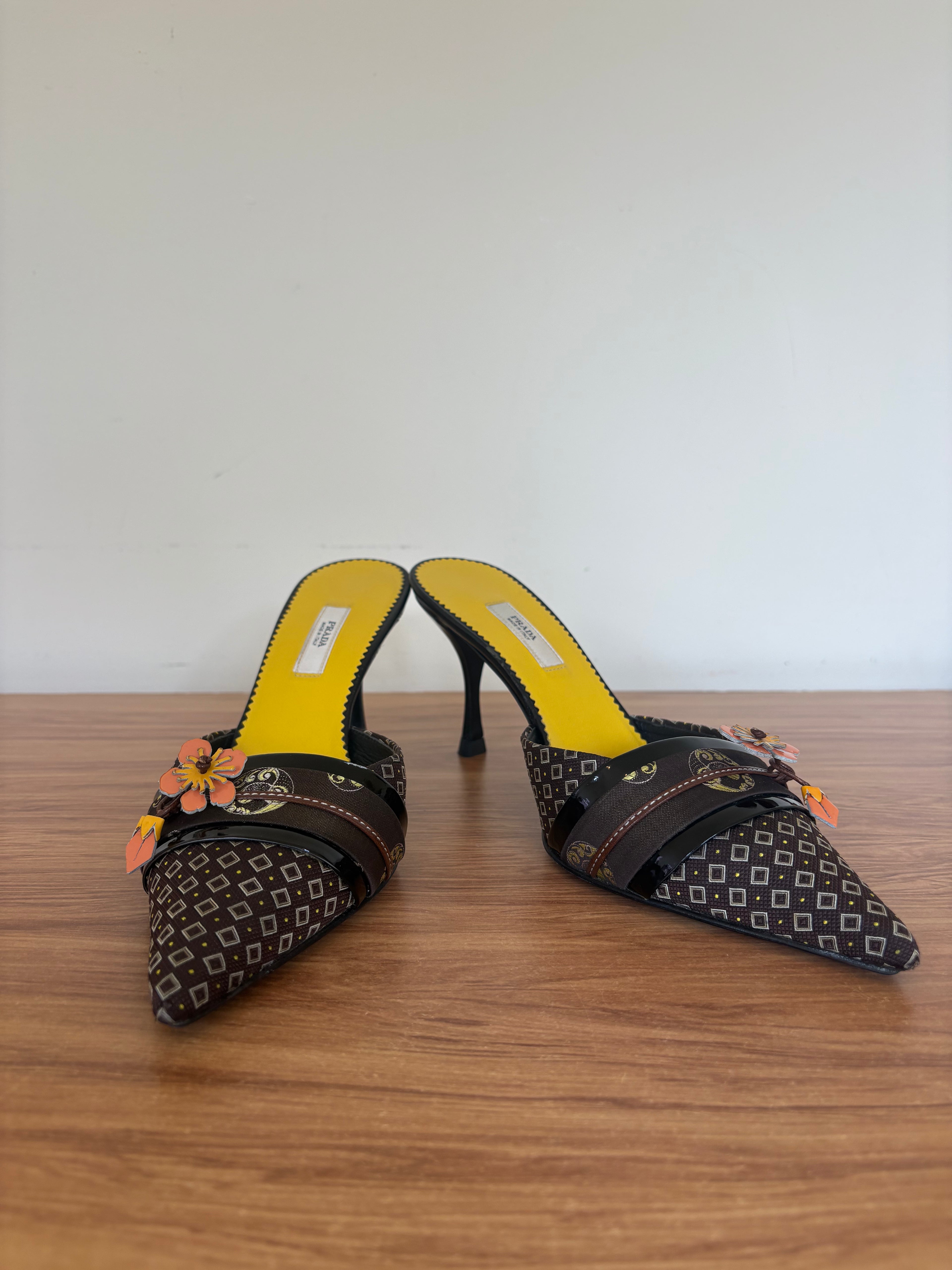 Prada silk kimono mules S/S 2003 (35.5)