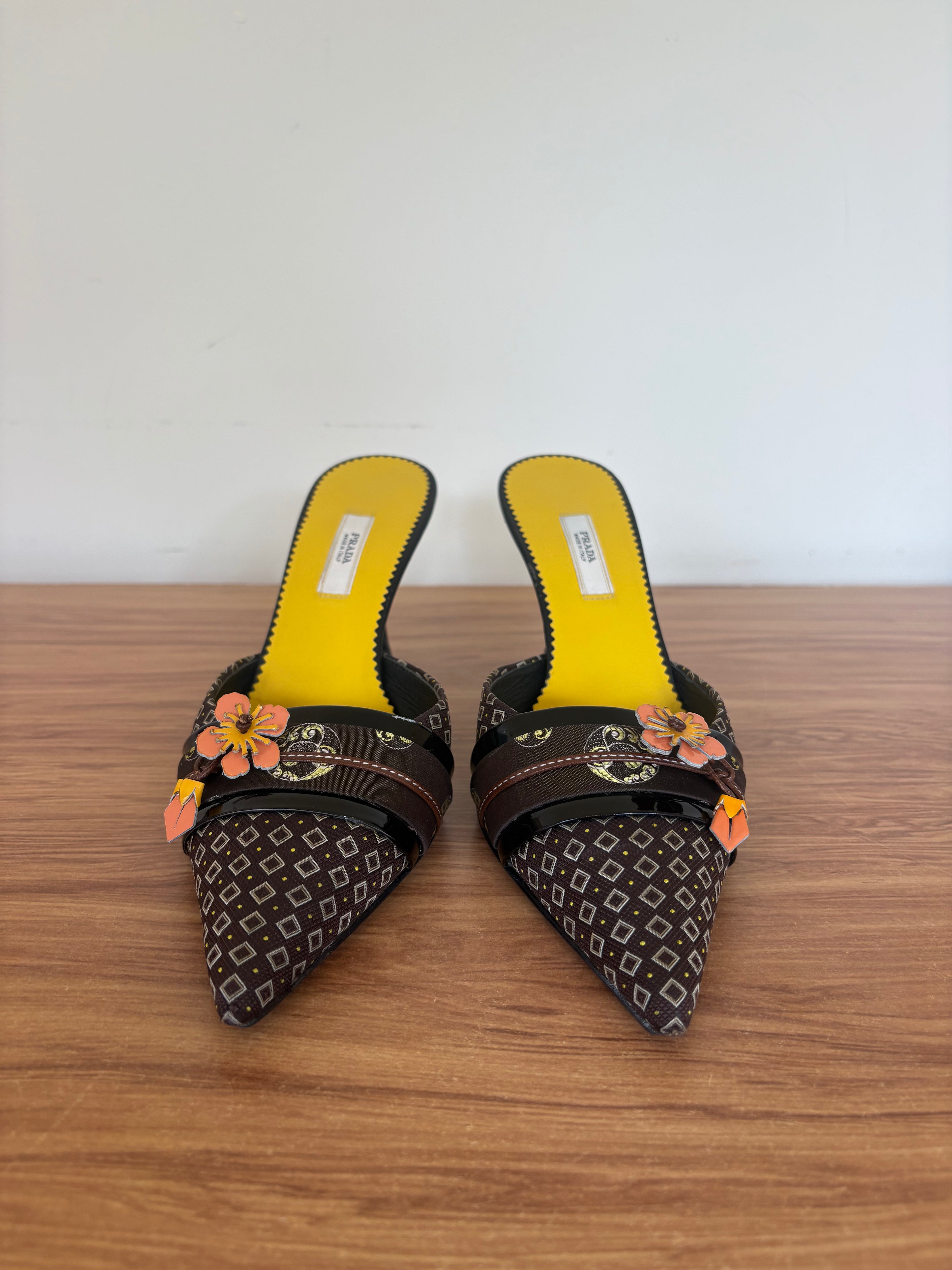 Prada silk kimono mules S/S 2003 (35.5)
