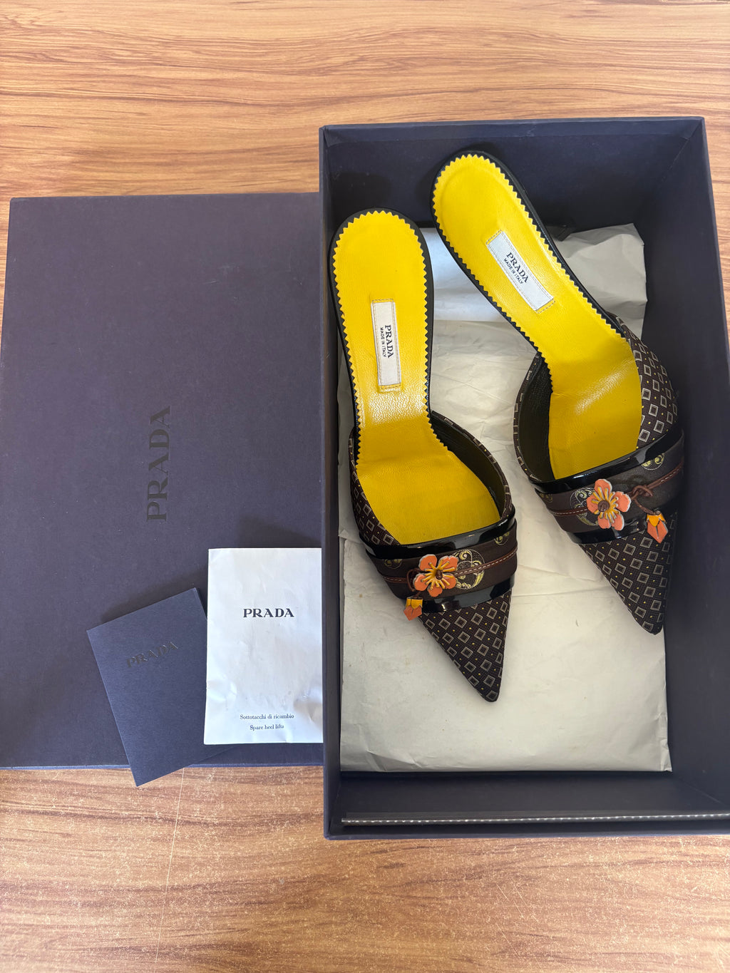 Prada silk kimono mules S/S 2003 (35.5)