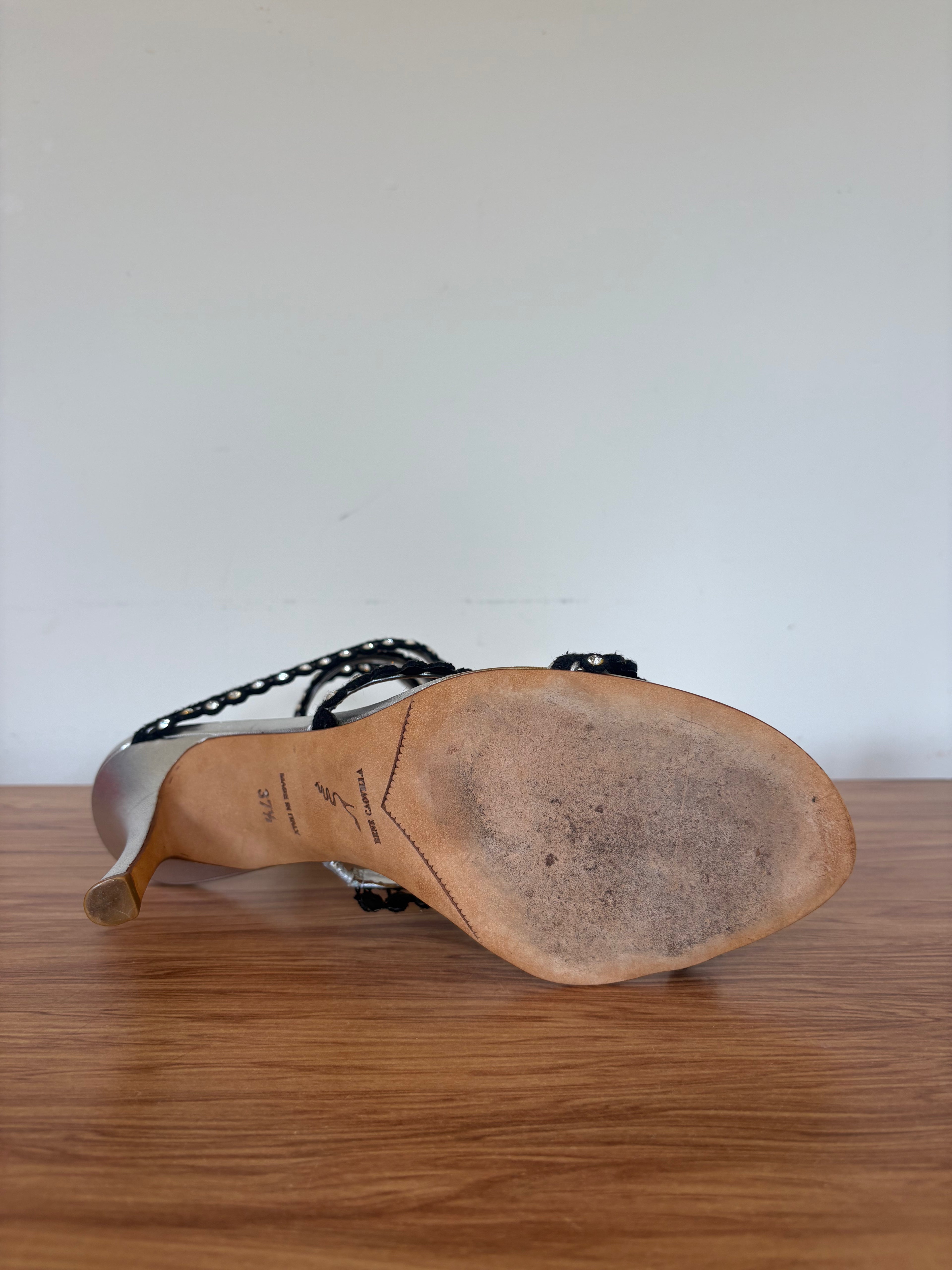 Vintage Rene Caovilla swarvoski cleo wrap heels (37.5)