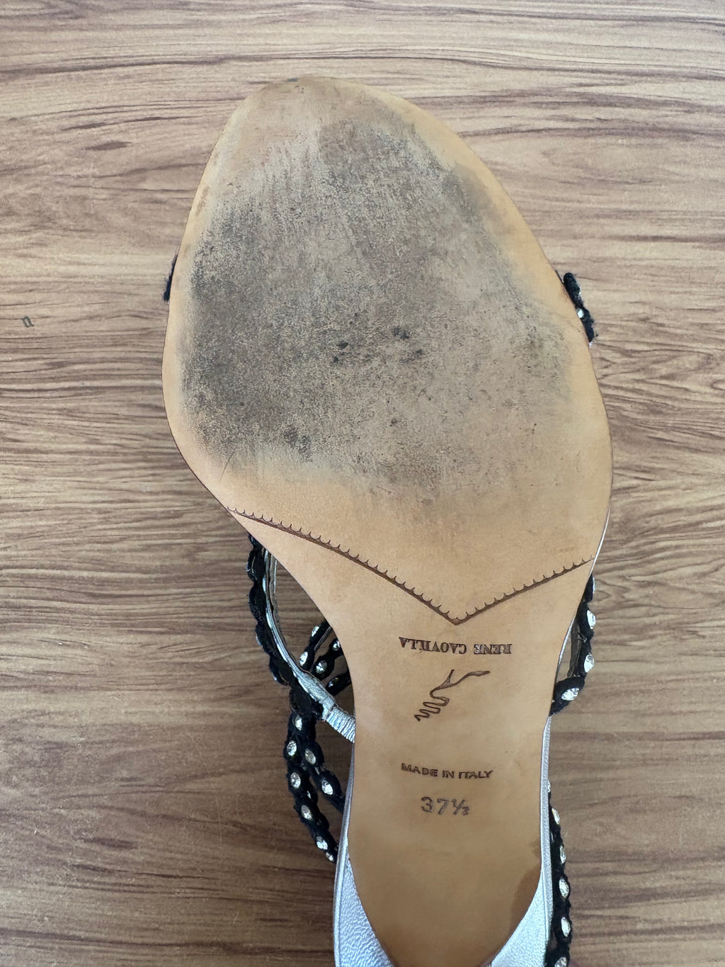 Vintage Rene Caovilla swarvoski cleo wrap heels (37.5)