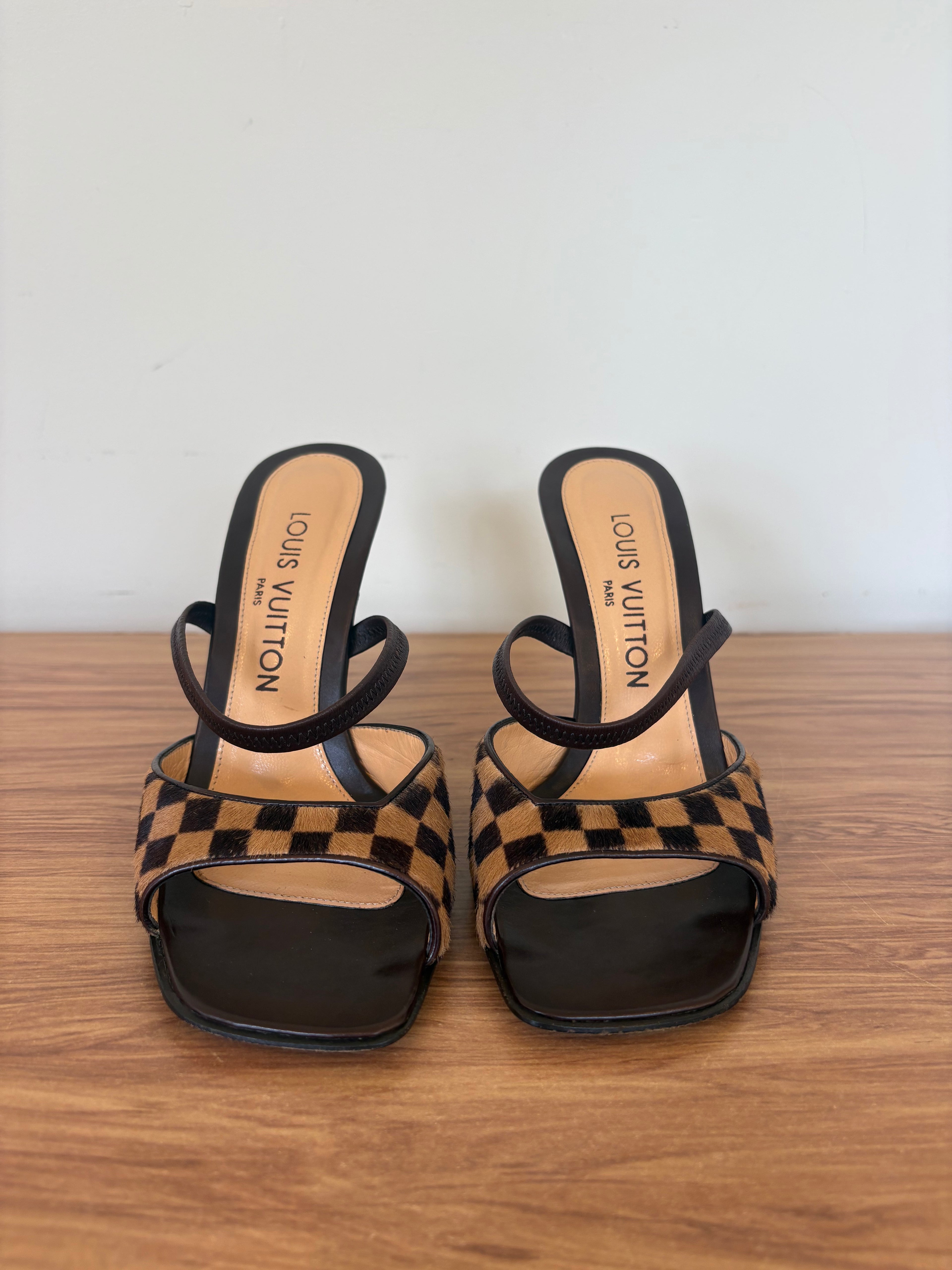 Louis Vuitton damier slingback mules (36.5)