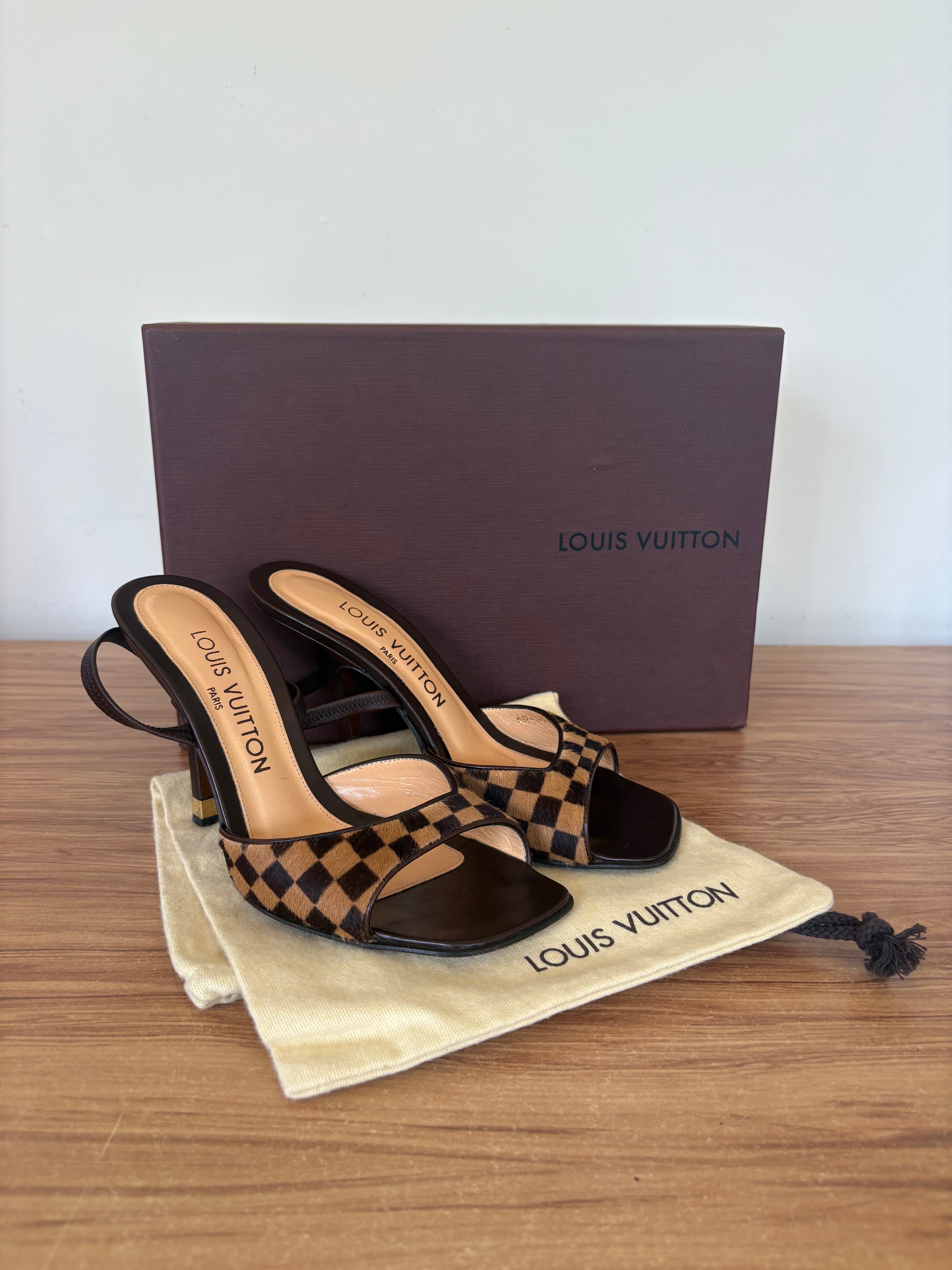 Louis Vuitton damier slingback mules (36.5)