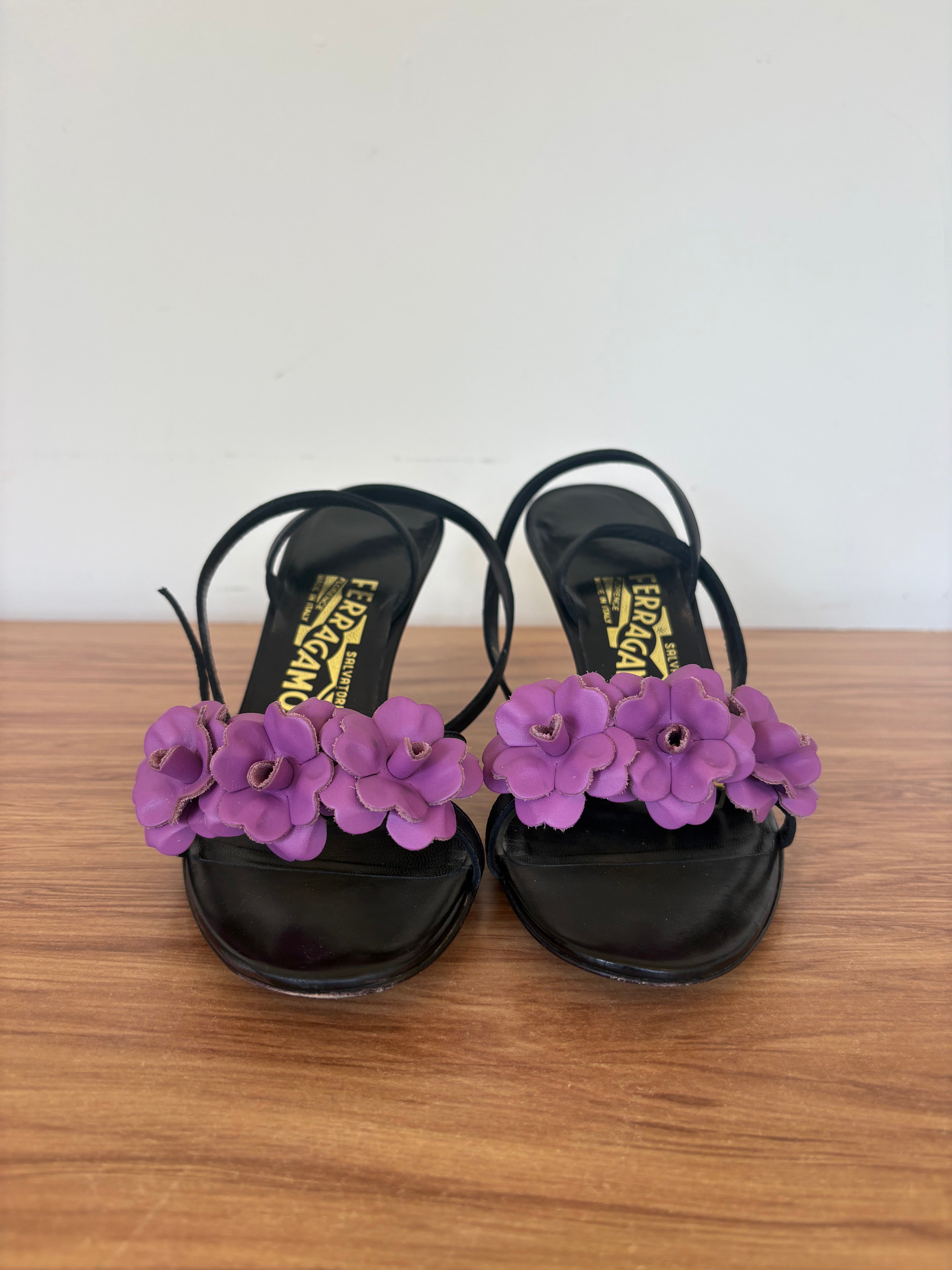 Salvatore Ferragamo strappy flower mules S/S 2004 (36)
