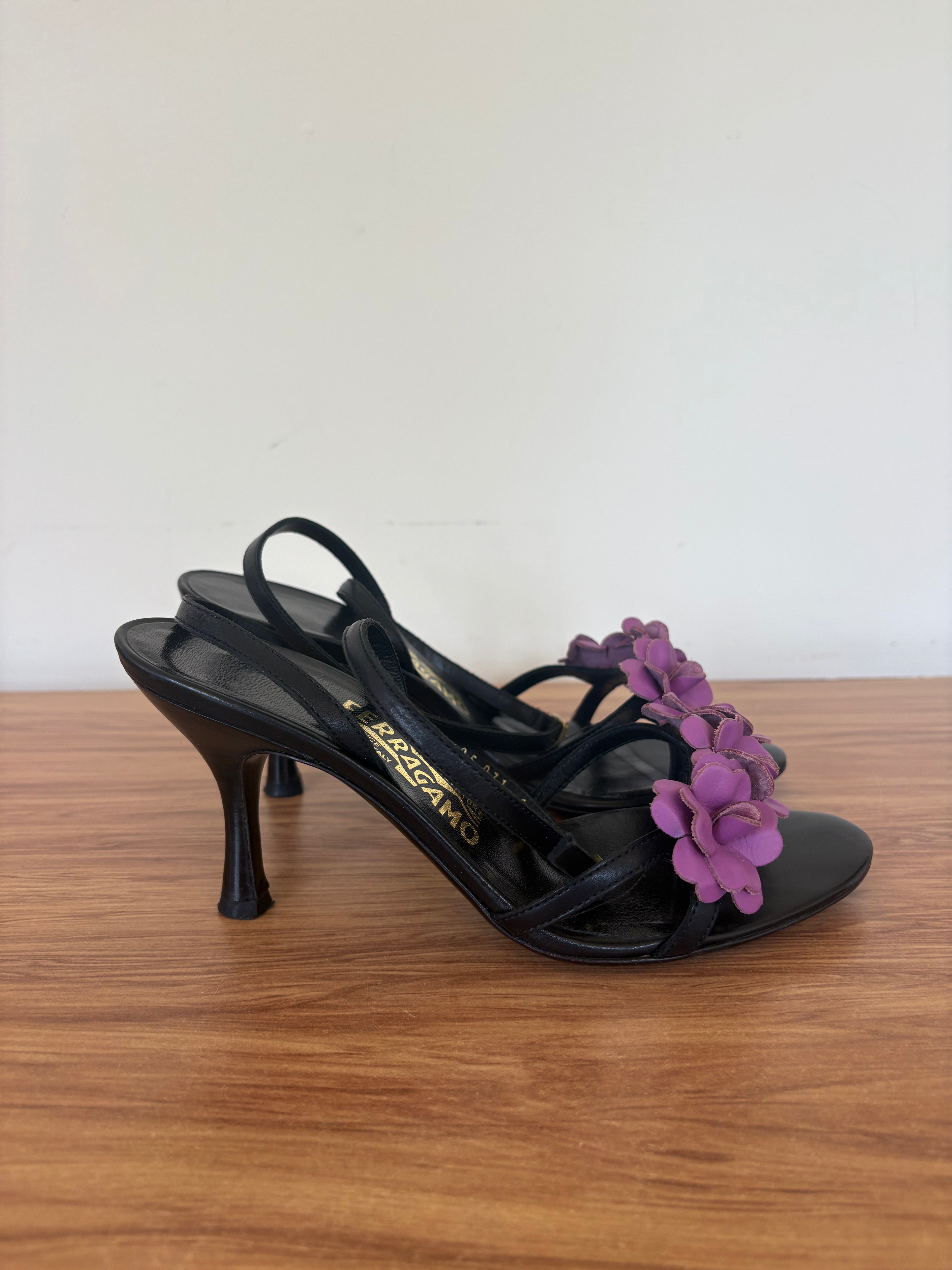 Salvatore Ferragamo strappy flower mules S/S 2004 (36)