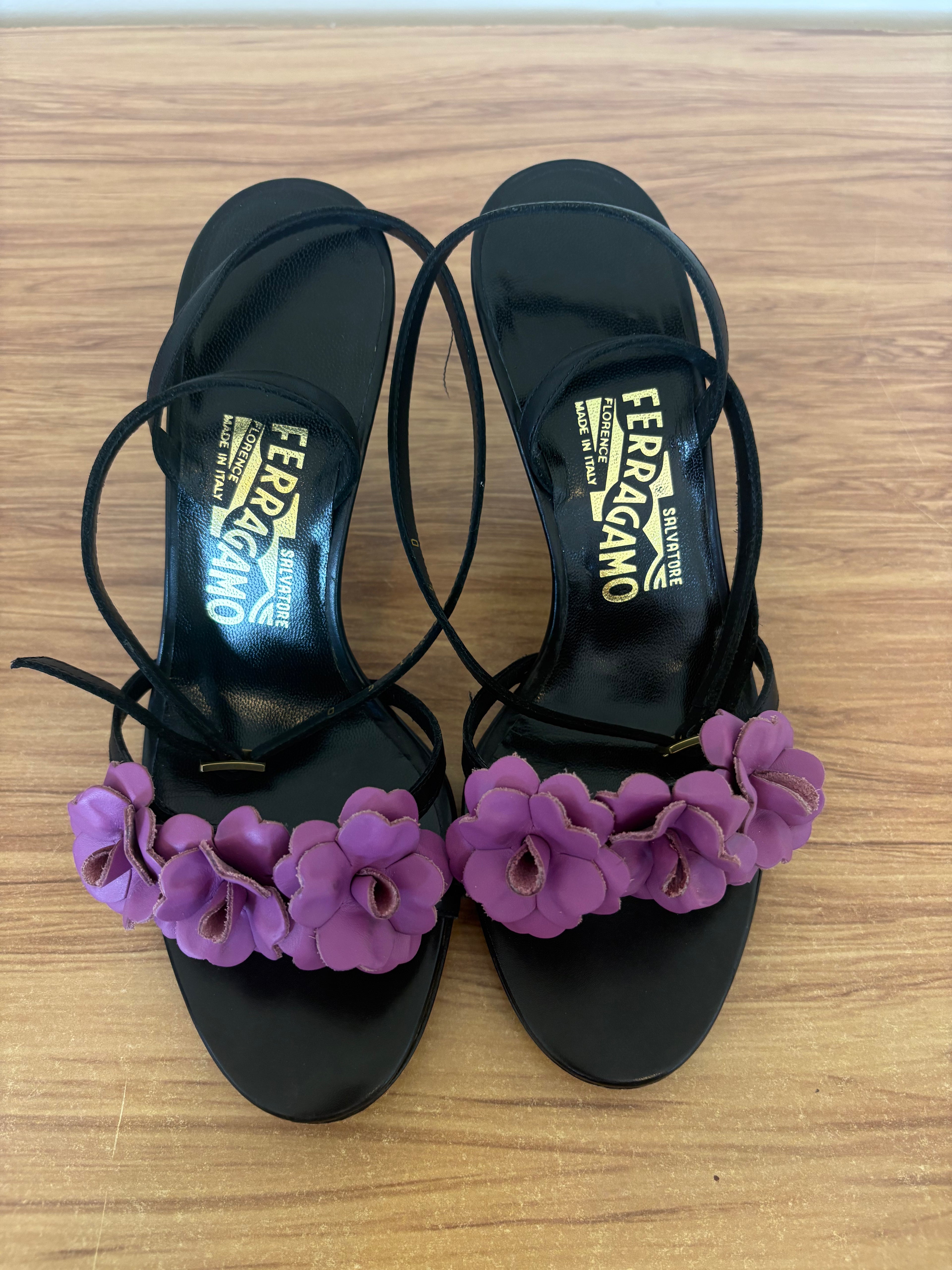 Salvatore Ferragamo strappy flower mules S/S 2004 (36)