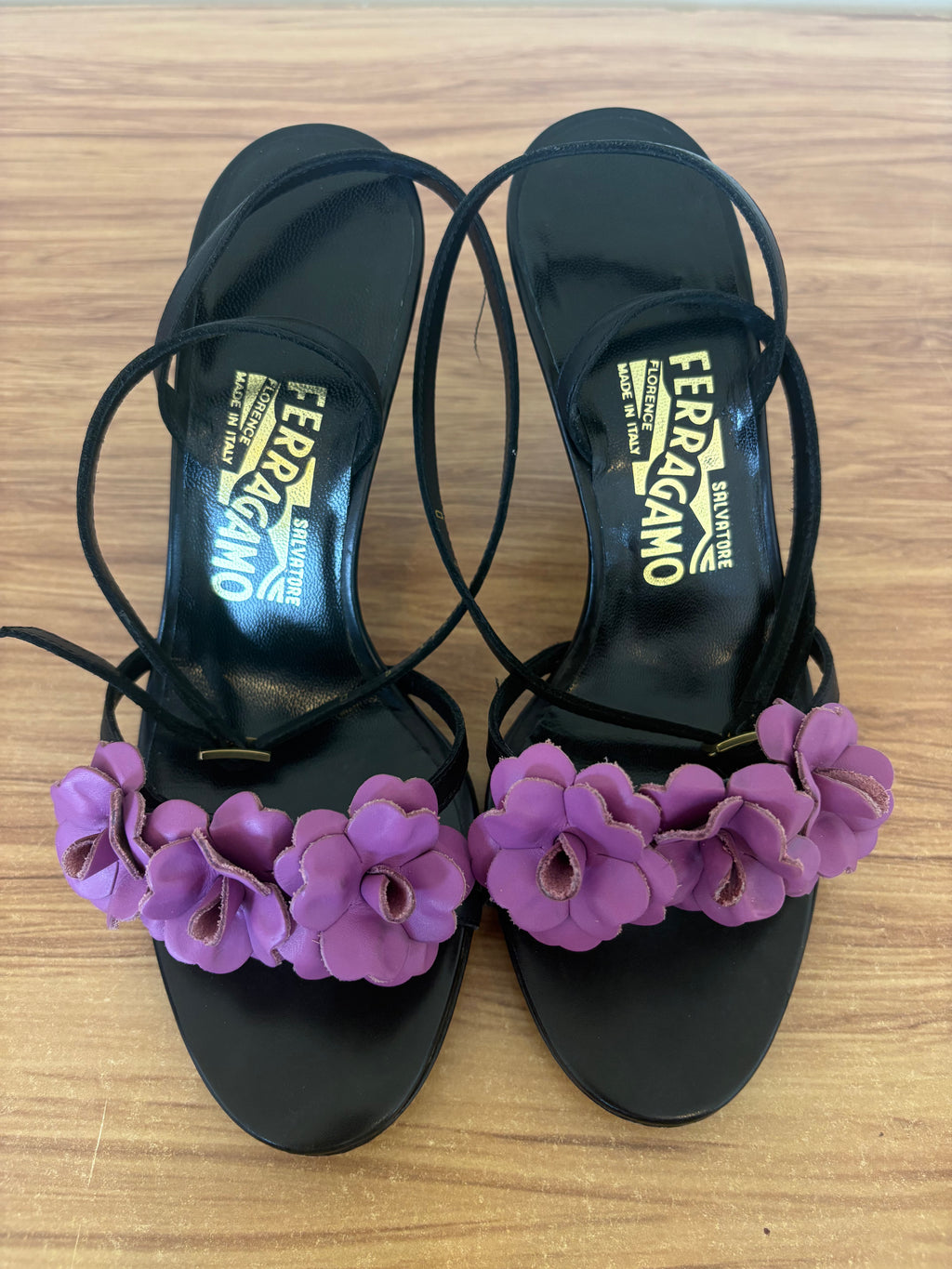 Salvatore Ferragamo strappy flower mules S/S 2004 (36)