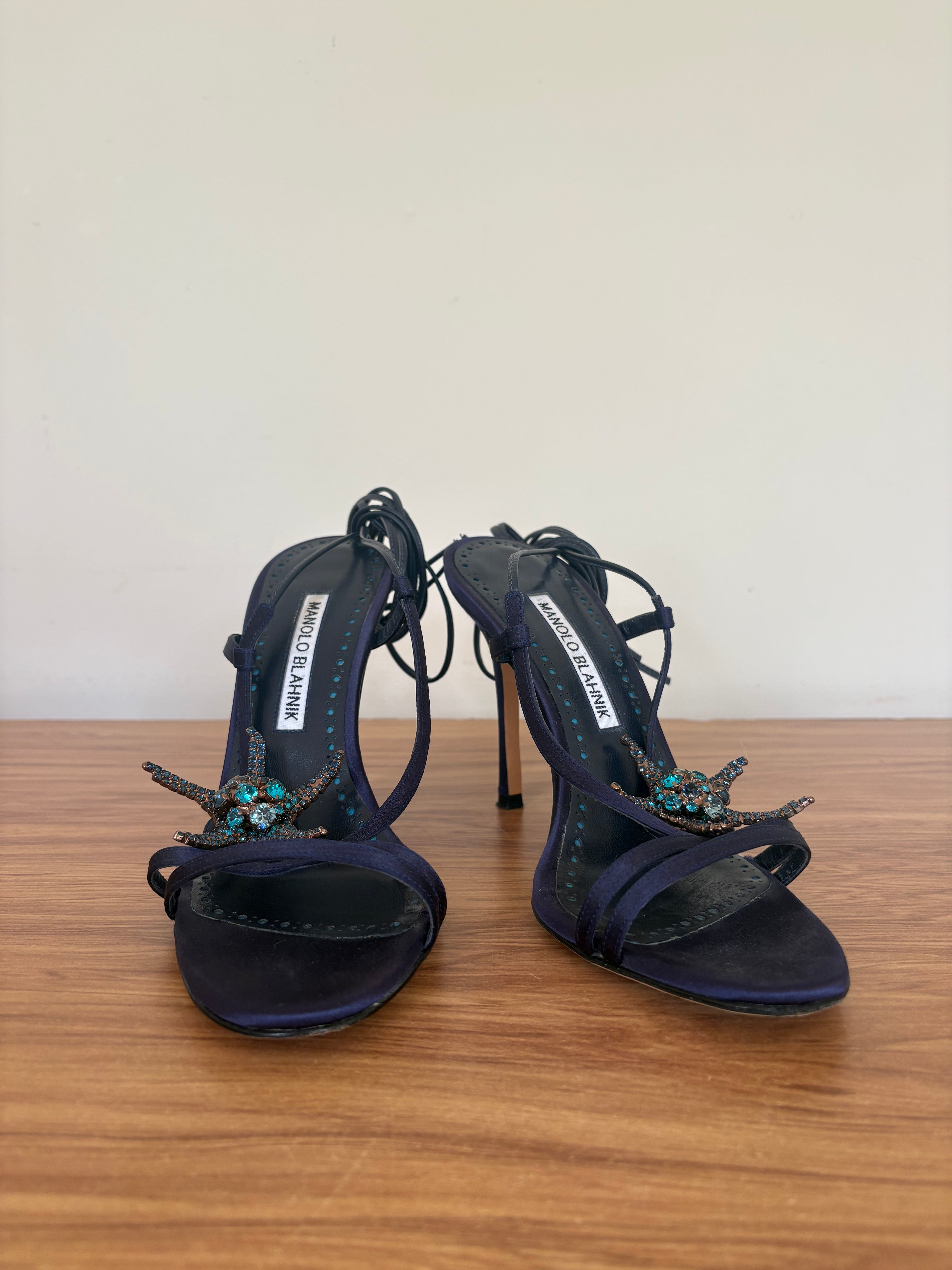 Manolo blahnik limited edition starfish crystal strappy heels (35.5)
