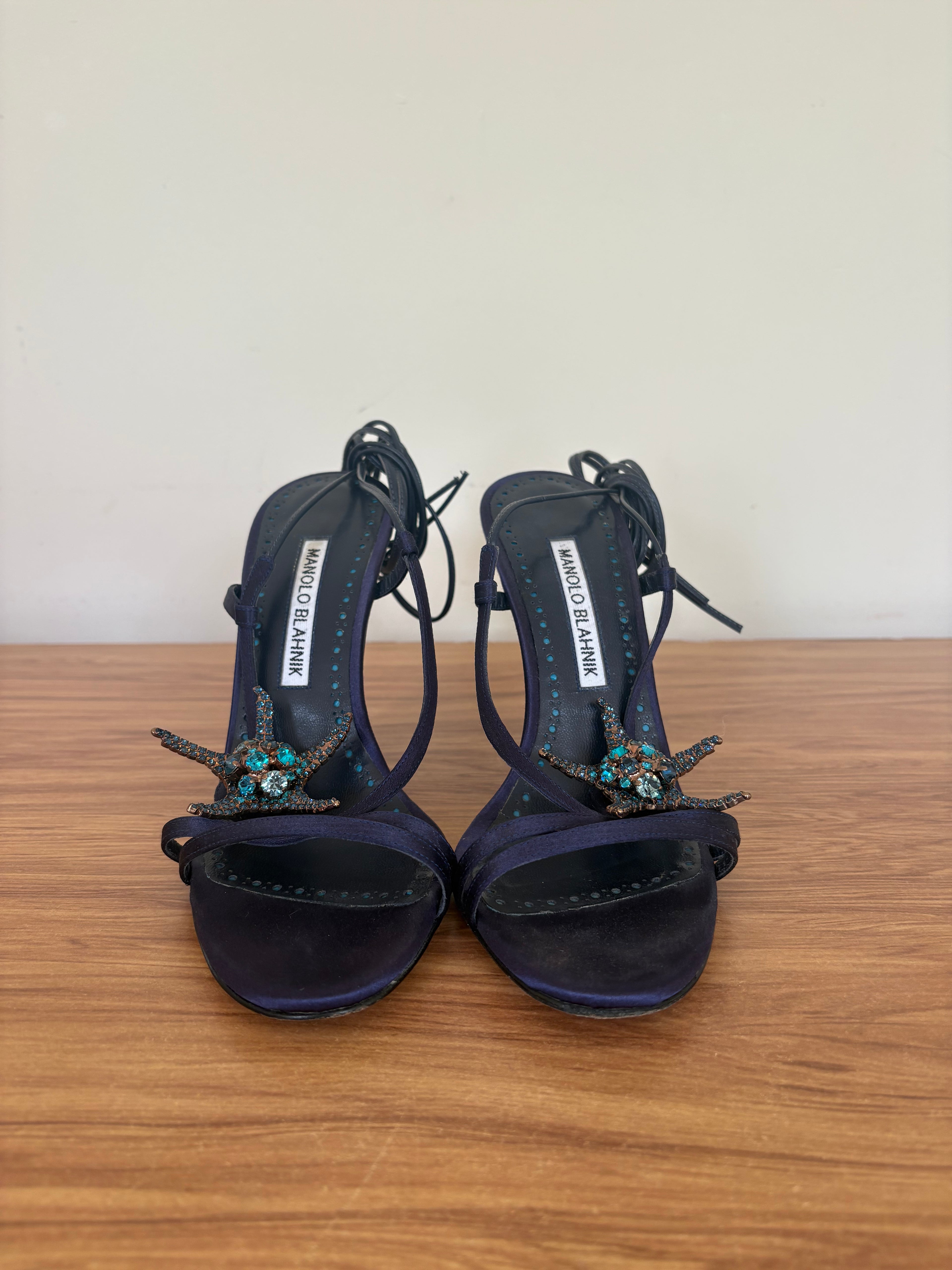 Manolo blahnik limited edition starfish crystal strappy heels (35.5)