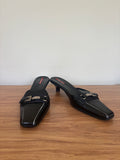 Prada sports black leather kitten pumps (37)